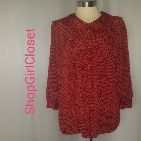 Laura & Jayne Blouse...red/black...Size 12